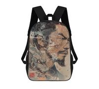 sinyumoney Japanese Man Dragon School Bag 3D Printed 17inch Backpacks Fashion Kids School Backpack Rucksacks for Boys Elementary And Middle School Students