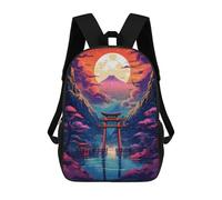 sinyumoney Japanese Moonlit Landscape School Bags High Secondary School Bags Casual Backpack for Men/Women 17inch