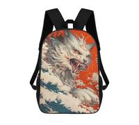 sinyumoney Japanese Mythical Beast Art Print School Bags School Secondary High School College Backpack Travel for Men, Women & Teenage Boys 17inch