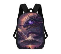 sinyumoney Japanese Mythical Serpent Art Print Backpacks, Kids Backpack Student School Bag 3D Printed Travel Backpacks Fashion Accessory Backpack Children Waterproof School Bags 17inch
