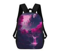 sinyumoney Japanese Neon Cherry Bloss Rucksack Fashion Stationery Backpack Waterproof Casual Daypacks for Men, Women & Teenage Boys 17inch