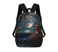sinyumoney Japanese Night 02 Rucksack Fashion Stationery Backpack Waterproof Casual Daypacks for Men, Women & Teenage Boys 17inch