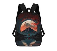 sinyumoney Japanese Night 05 Backpacks Kids School Backpack School Bag 3D Printed School Bag for Boys Elementary And Middle School Students 17inch