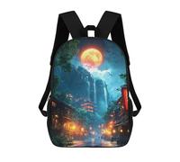 sinyumoney Japanese Night Landscape Rucksack Lightweight Casual Daypack School Backpacks for Campus Outdoor Travel Sports 17inch