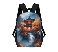 sinyumoney Japanese Pagoda in Autumn Forest Rucksack Water Resistant Travel Backpack Computer Bag for Campus Outdoor Travel Sports 17inch