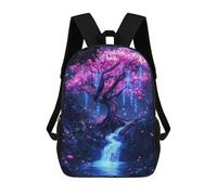 sinyumoney Japanese Pink Flowers Tree Children's School Backpack Fashion Casual 17inch 3D Printed School Bags Boy School Backpack Large Backpack