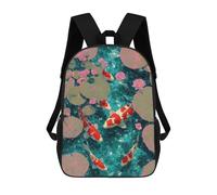 sinyumoney Japanese Pond of Koi Fish And Lily Pads Backpack School Bag Backpack For Girls Boys Backpacks Large Capacity Kids Backpack Lightweight School Bags For Kids Students 17inch