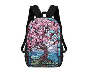sinyumoney Japanese Sakura Bloom Art Backpacks Kids Student Schoolbag,3D Printed Backpacks,Elementary And Middle School Students Backpacks for Boys Girls 17inch