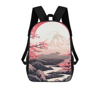 sinyumoney Japanese Sakura Fuji Mt School Backpack 3D Printed Children's 17inch Backpacks Bag Bookbag for Kids Boy Girl Book Bags Kids School Bag Travel Rucksacks
