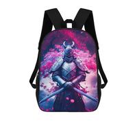 sinyumoney Japanese Sakura Samura V2 Children's Backpacks 17inch School Backpack 3D Printed Bag Bookbag for Kids Travel Rucksacks Boy Girl Book Bags Kids School Bag