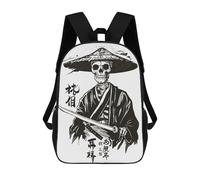 sinyumoney Japanese Skeleton Legend Backpack with Pocket 3D Printed Backpacks, Travel Rucksacks Book Bags Kids School Bag 17inch