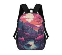 sinyumoney Japanese Sunset 02 School Backpack Schoolbags For Girls Boys Backpack With Pocket Fashion School Bag Kids Backpack 17inch
