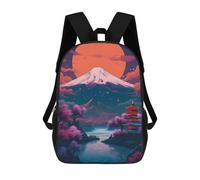 sinyumoney Japanese Sunset Lake Rucksack Large School Backpack for Boys - Perfect for Travel, Work And Daily Use 17inch