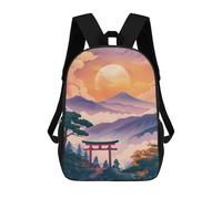 sinyumoney Japanese Sunset Mountain School Bags Water Resistant School Bag Business Backpack - Perfect for Travel, Work And Daily Use 17inch
