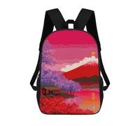 sinyumoney Japanese Sunset with Mount Fuji Backpack School Bag Large School Backpack for Boys - Perfect for Travel, Work And Daily Use 17inch