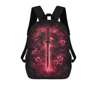 sinyumoney Japanese Sword Art Print-1 Kids Children School Backpack Bookbags Casual Travel Rucksack Boys Girls Large Capacity Daypack 17inch