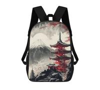 sinyumoney Japanese Temple 7 Backpack School Bag Rucksack Casual Daypacks School Work Travel Bag for Men, Women & Teenage Boys 17inch