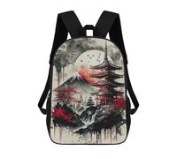sinyumoney Japanese Temple 9 Kids Backpack, Kids School Bag 3D Printed School Backpacks for Boys And Teenager School Students 17inch