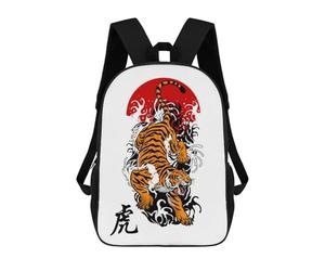 sinyumoney Japanese Tiger Backpack School Work Laptop Backpack Rucksack Bag for Men, Women & Teenage Boys 17inch