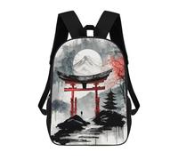 sinyumoney Japanese Torii Gate Paint Backpack School Bag Secondary Causal Travel High School Bags for School/Work/Travel 17inch