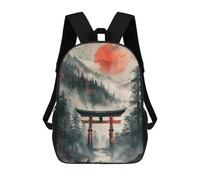 sinyumoney Japanese Torii Gate School Backpack for Girls Backpack Water Repellent Casual Daypack Lightweight Rucksack Boy Girl School Backpack 17inch