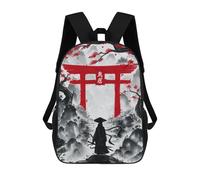 sinyumoney Japanese Torii Ink Wash Backpacks Kids School Backpack Fashion School Bag 3D Printed School Bag for Boys Elementary And Middle School Students 17inch