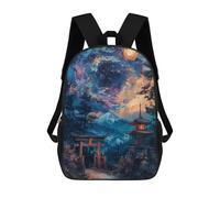sinyumoney Japanese Torii Painting Backpacks Kids School Backpack Fashion School Bag 3D Printed School Bag for Boys Elementary And Middle School Students 17inch