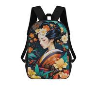 sinyumoney Japanese Woman in Floral Kimono Rucksack Computer Rucksack for School/Work/Travel for Teenage Girls Boys Women Men 17inch