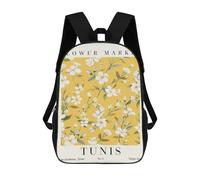 sinyumoney Jasmine Tunis Flower Market School Bags Water Resistant Travel Backpack Computer Bag for Teenage Girls Boys Women Men 17inch