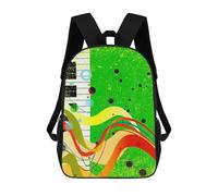 sinyumoney Jazz Musical Background Children's School Backpack 3D Printed for Kids Travel Rucksacks Book Bags Kids School Bag 17inch