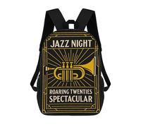 sinyumoney Jazz Night Roaring Twenties Spectacular Poster Backpack School Lightweight Airport College Students Back Pack for Campus Outdoor Travel Sports 17inch