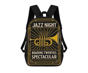 sinyumoney Jazz Night Roaring Twenties Spectacular Poster Backpack School Lightweight Airport College Students Back Pack for Campus Outdoor Travel Sports 17inch