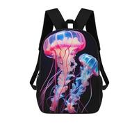 sinyumoney Jellyfish 01 Blue And Pink Backpack School Water Resistant Travel Backpack Computer Bag for School/Work/Travel 17inch