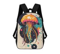 sinyumoney Jellyfish Abstract Art Colorful Jellyfish Pop Art Print Unique Ocean-Inspired Decor Backpack School Bag Water Resistant Computer Rucksack for Teenage Girls Boys Women Men 17inch