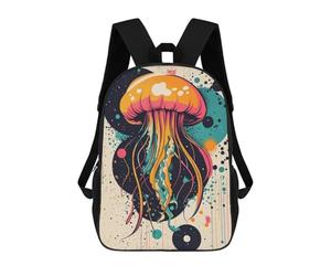 sinyumoney Jellyfish Abstract Art Colorful Jellyfish Pop Art Print Unique Ocean-Inspired Decor Backpack School Bag Water Resistant Computer Rucksack for Teenage Girls Boys Women Men 17inch