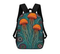 sinyumoney Jellyfish Dot Painting School Bag Bookbag 3D Printed Children's Backpacks for Kids Boy Girl Book Bags Kids School Bag Travel Rucksacks 17inch