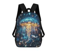 sinyumoney Jellyfish Glow in The Dark Children's Backpacks School Backpack 3D Printed for Kids Travel Rucksacks Book Bags Kids 17inch School Bag