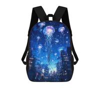 sinyumoney Jellyfish Sky Cityscape School Bags Rucksack Casual Daypacks School Work Travel Bag for Men, Women & Teenage Boys 17inch
