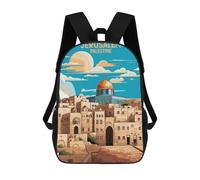 sinyumoney Jerusalem Palestine Design Backpack 3D Printed Kids School Backpack High Capacity Travel Backpacks Book Bags Kids Backpack 17inch