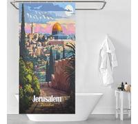 sinyumoney Jerusalem, Palestine Travel Bath Shower Curtains Mildew Thicken Durable Polyester Hilarious Bath Curtain for Bathroom Wet Room 35.43x70.87Inch（90x180cm）