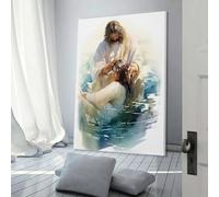 sinyumoney Jesus Baptises Woman Canvas Painting Wall Art For Home Modern Decoration Large Abstract Canvas Wall Art 16x24inch(40x60cm)