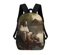 sinyumoney Jesus by The Lake School Backpack Water Resistant Computer Rucksack for Campus Outdoor Travel Sports 17inch