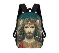 sinyumoney Jesus Christ Crown Flowers Art Backpack School Rucksack Casual Daypacks School Work Travel Bag for Men, Women & Teenage Boys 17inch