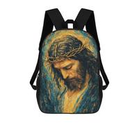 sinyumoney Jesus Christ Crown of Thorns Art Print -2 School Backpack Lightweight Schoolbag Dayback Bookbag College for Camping Outdoor Adventures And Daily Travel 17inch