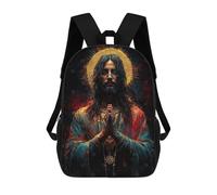 sinyumoney Jesus Christ Digital Art Children's School Backpack Fashion Casual Children's Backpacks 3D Printed School Bags Boy Large Backpack 17inch