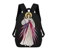 sinyumoney Jesus Christ Heart Backpack School Bag Water Resistant Computer Rucksack for Teenage Girls Boys Women Men 17inch