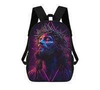 sinyumoney Jesus Christ Neon Art School Backpack Daypacks Business Backpack Water Resistant Bookbag for Campus Outdoor Travel Sports 17inch