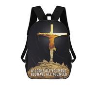 sinyumoney Jesus Christ Quote School Backpack Large Water Resistant Laptop Backpack for Teenage Girls Boys Women Men 17inch