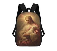 sinyumoney Jesus Christ with Lamb Backpack School Bag Rucksack Casual Daypacks School Work Travel Bag for Teenage Girls Boys Women Men 17inch