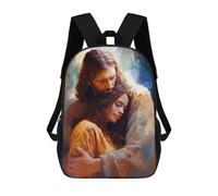 sinyumoney Jesus Embracing Woman Rucksack Fashion Stationery Backpack Waterproof Casual Daypacks for Men/Women 17inch